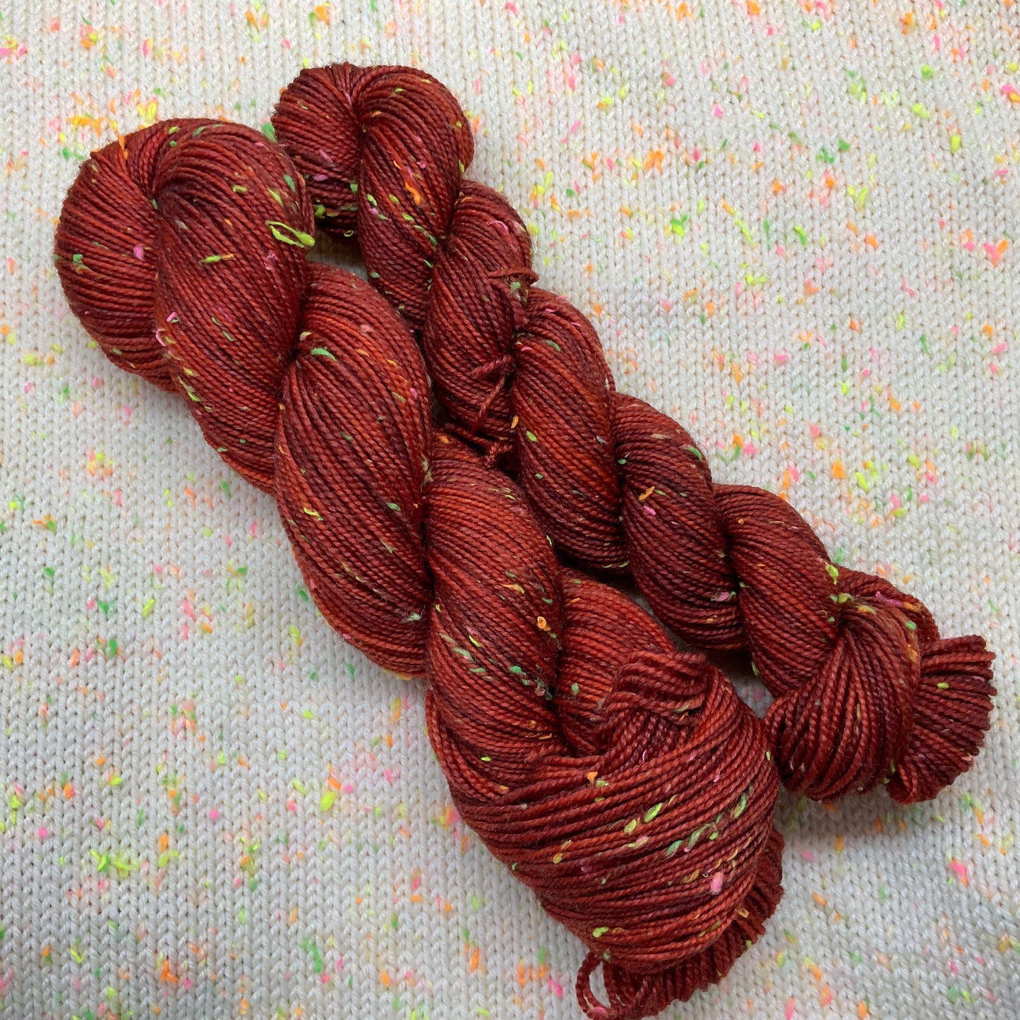 Oh Snap! Maple Pecan Neon Tweed Fingering