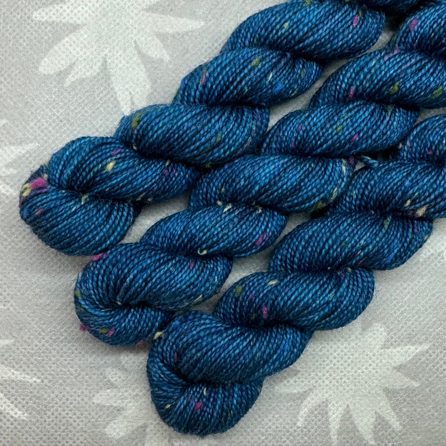 Dark Blue Rainbow Tweed Mini Skein