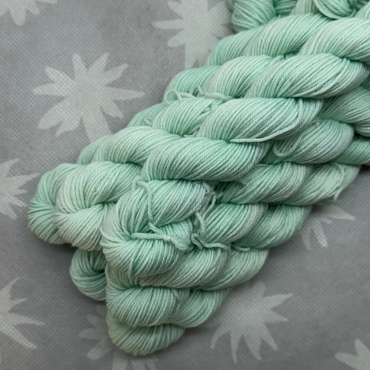 OOAK Light Blue Green Practicality 75/25 Mini Skein