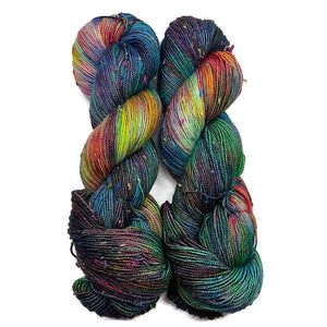 Melted Box of Crayons Rainbow Tweed Fingering