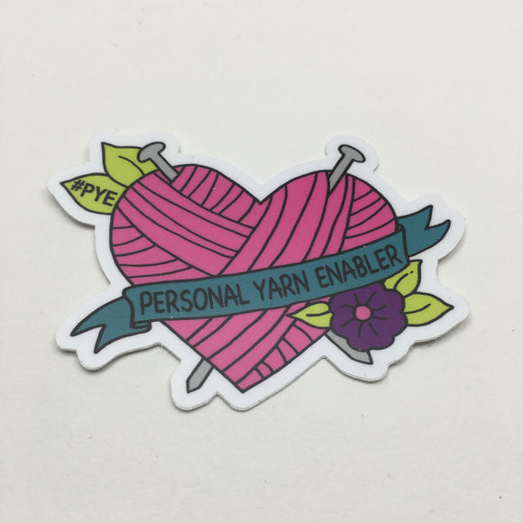Knitter Personal Yarn Enabler Heart Sticker