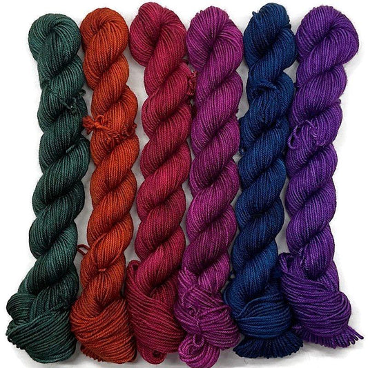 Phoenix Feathers Half Skein Practicality 75/25 Six Pack Set