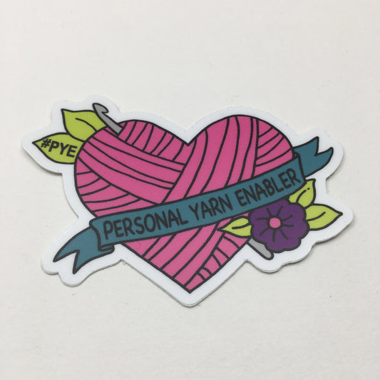 Crocheter Personal Yarn Enabler Heart Sticker